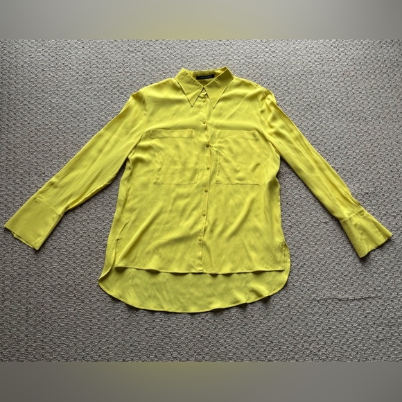 Luisa Cerano Yellow Silk Button-Up Blouse - Picture 2 of 10